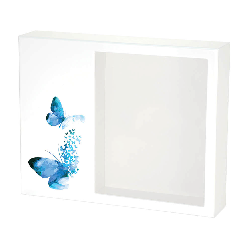 Shadowbox Remembrance Keepsake Blue Butterflies