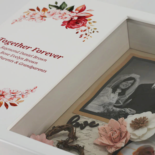Shadowbox Remembrance Keepsake Floral Blush