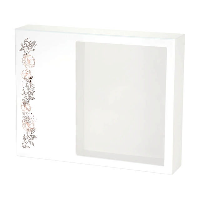 Shadowbox Remembrance Keepsake Floral Scroll