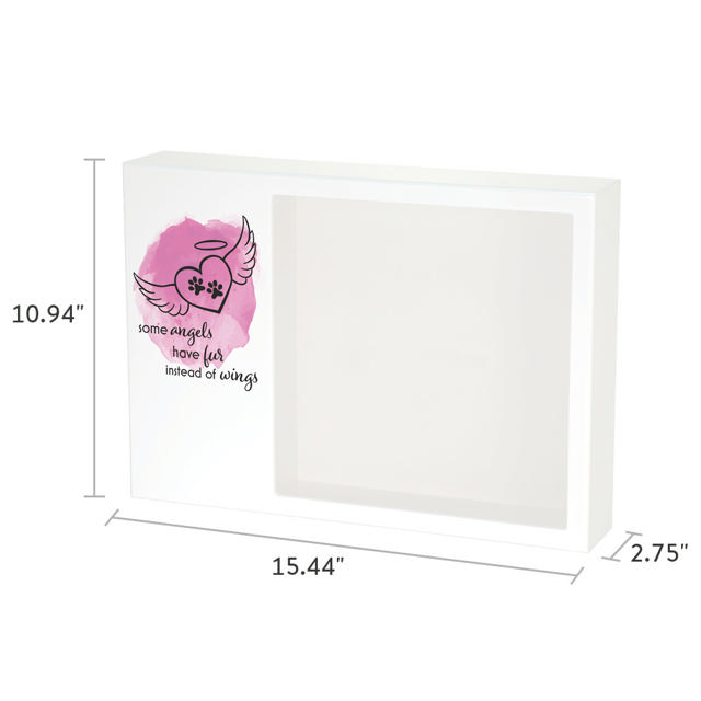 Shadowbox Pet Urn Angel Wings Pink
