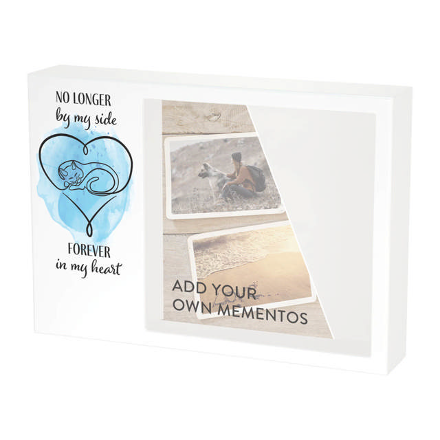 Shadowbox Pet Urn Forever Cat Blue