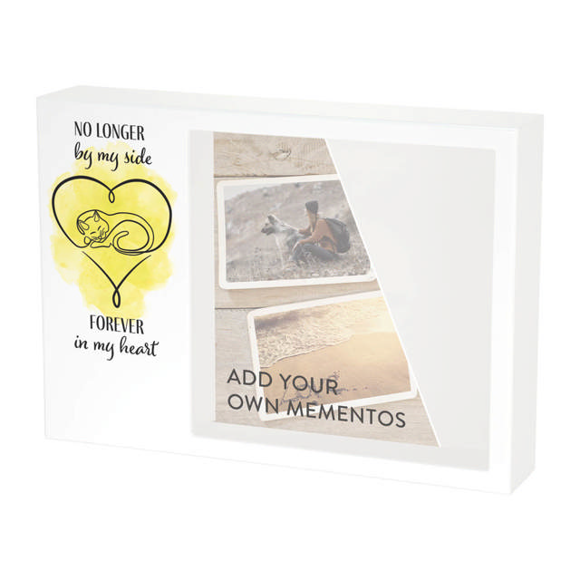 Shadowbox Pet Urn Forever Cat Yellow