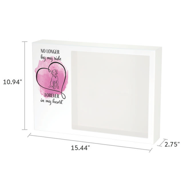 Shadowbox Pet Urn Forever Dog Pink