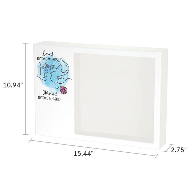 Shadowbox Pet Urn Loved Beyond Cat Blue