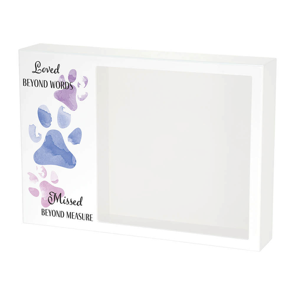 Shadowbox Pet Urn Loved Beyond Purple