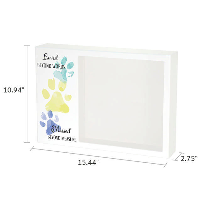 Shadowbox Pet Urn Loved Beyond Teal