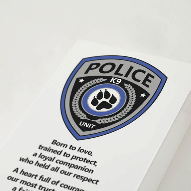 Shadowbox Pet Urn K9 Badge