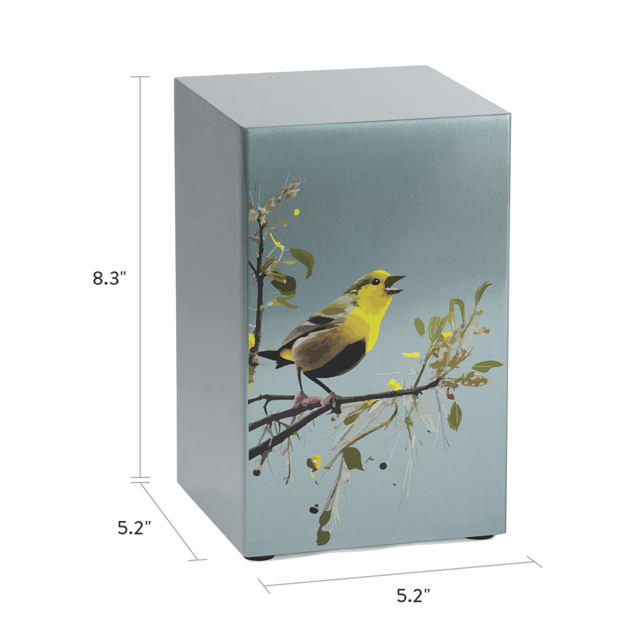 Life Canvas Birds Pewter, Companion Urn Left Side