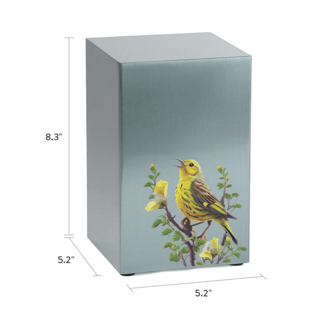 Life Canvas Birds Pewter, Companion Urn Right Side