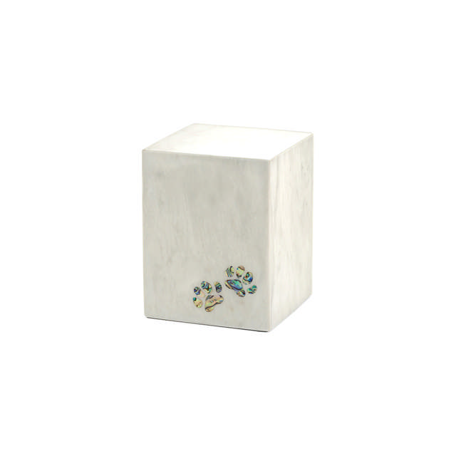 Monumental Memorials Pet Paws Blue Inlay, White