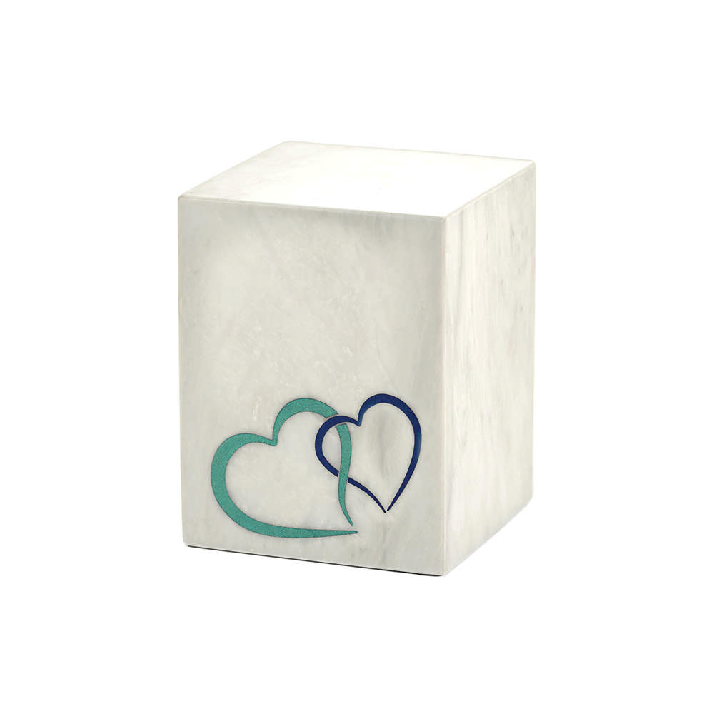 Monumental Memorials Pet Hearts Blue, White