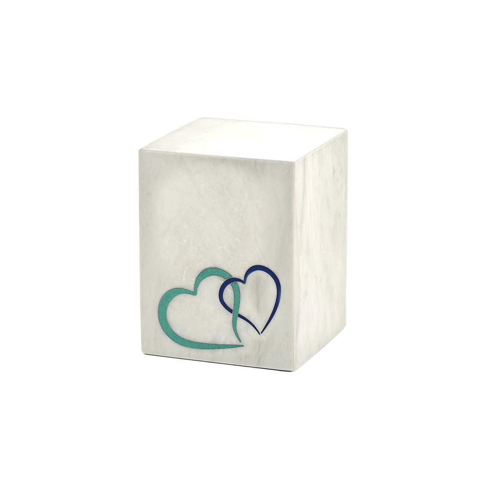 Monumental Memorials Pet Hearts Blue, White
