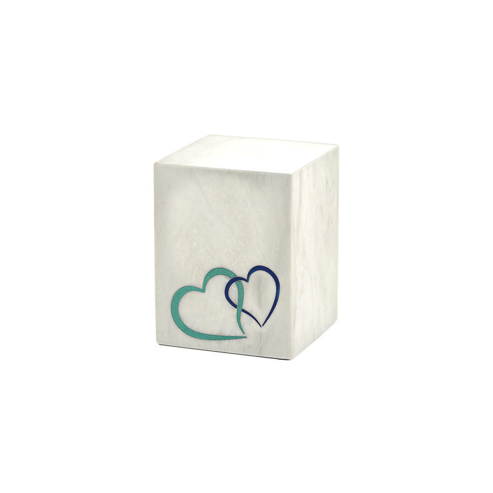 Monumental Memorials Pet Hearts  Blue, White