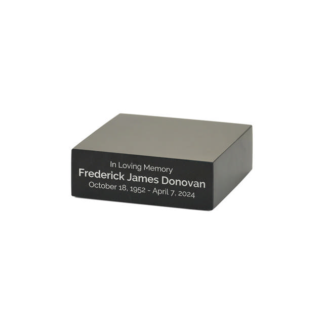 Black Marble Base, Silver Engraving