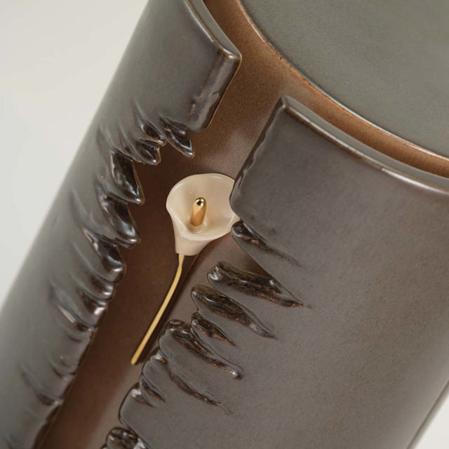 Lily Column Taupe, Full Size Urn