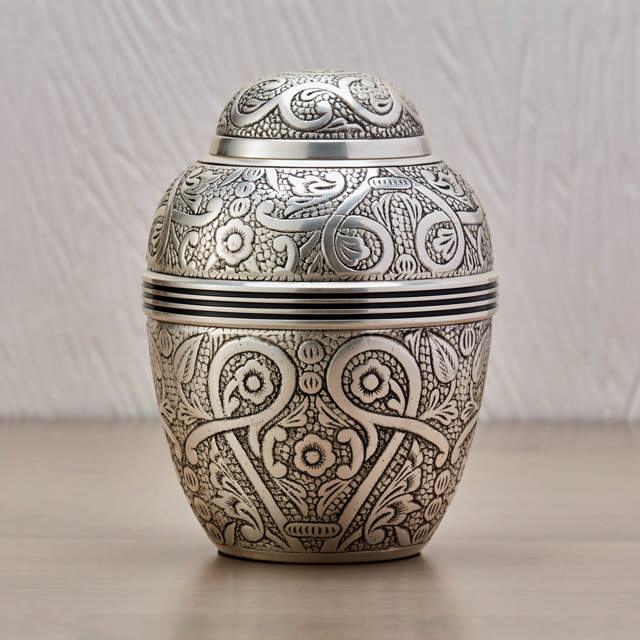 Silver Embossed, Small Urn