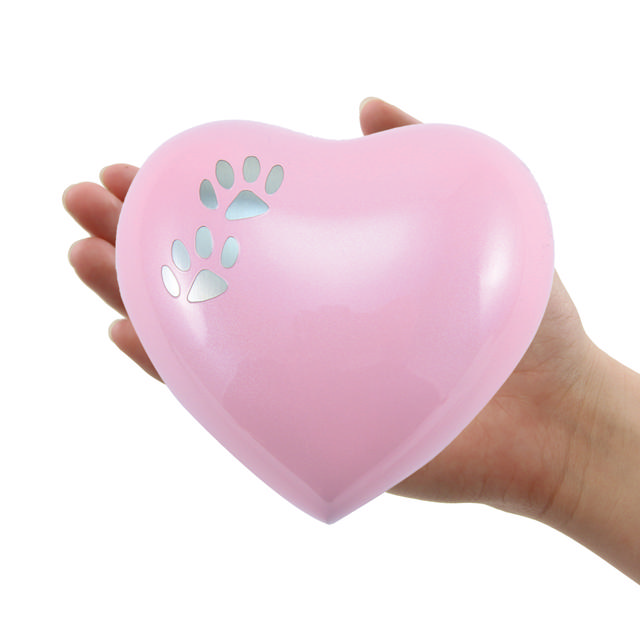 Arielle Pearl Pink Heart Paw Urn