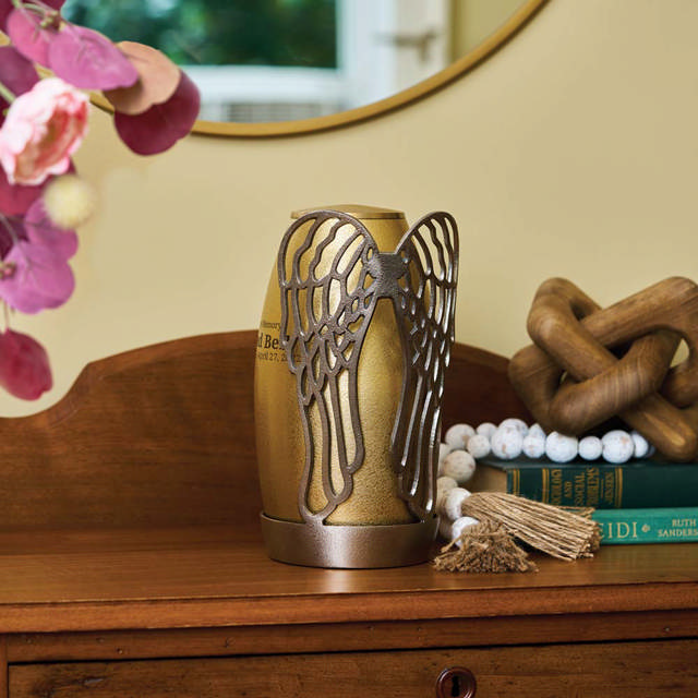 Arabella Wings Textured Slate/Pewter, Full Size Urn