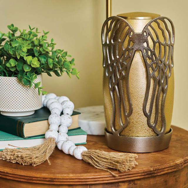 Arabella Wings Textured Slate/Pewter, Full Size Urn