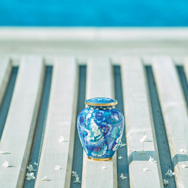 Elite Floral Blue, Extra Small Urn
