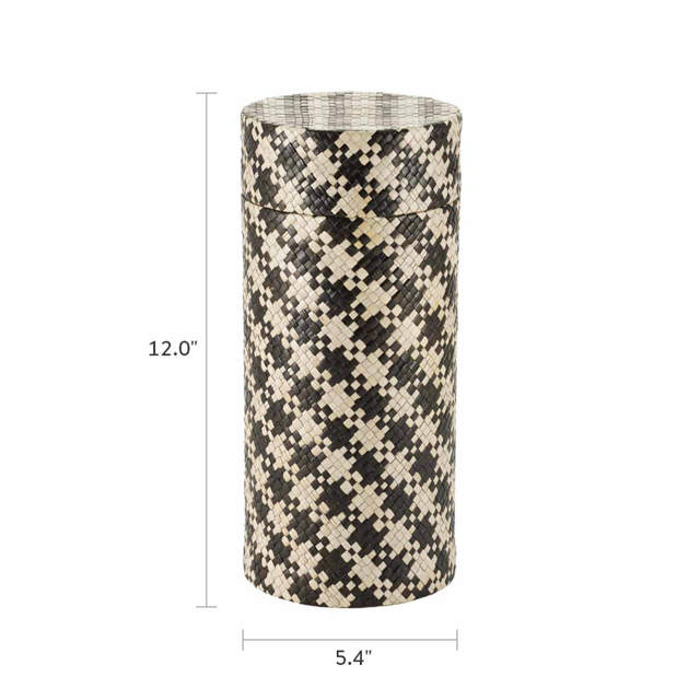 Woven Naturals Palm Black/Tan Scattering Urn