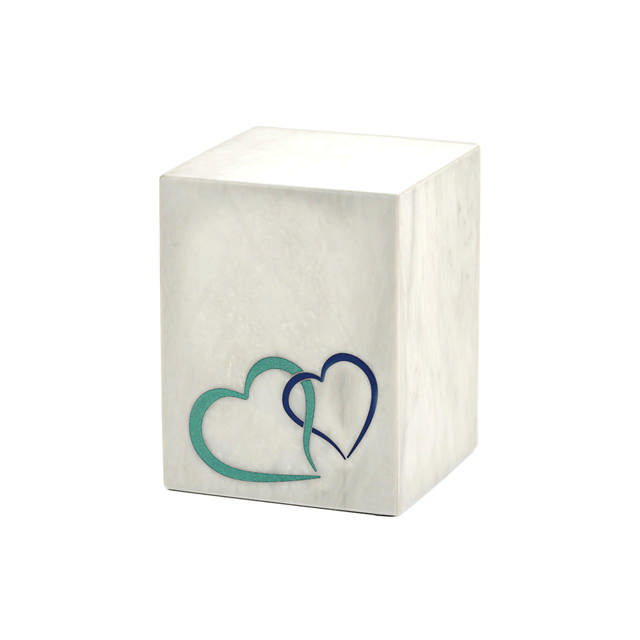 Monumental Memorials Pet Hearts Blue, White