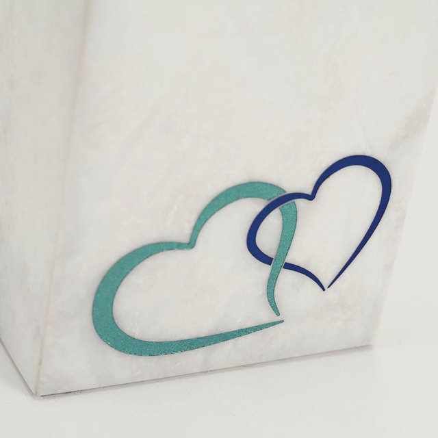 Monumental Memorials Pet Hearts Blue, White
