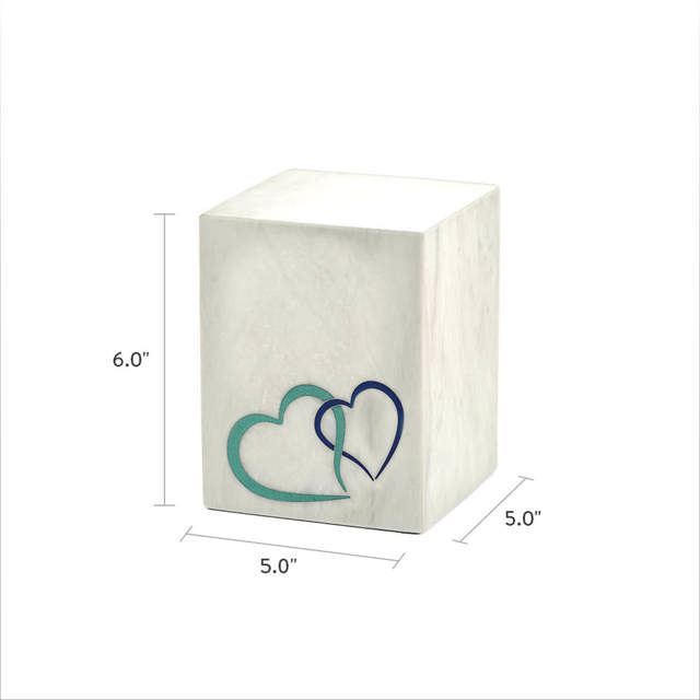Monumental Memorials Pet Hearts Blue, White