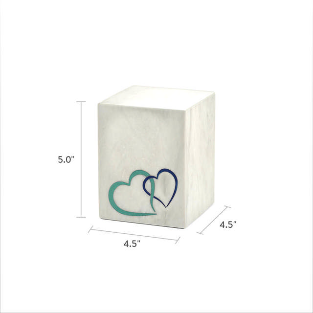Monumental Memorials Pet Hearts  Blue, White