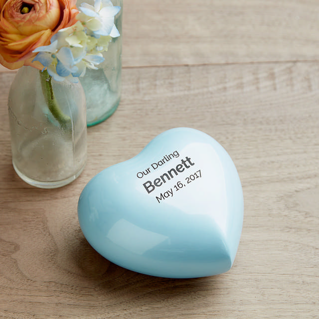 Arielle Heart Urn Pearl Blue