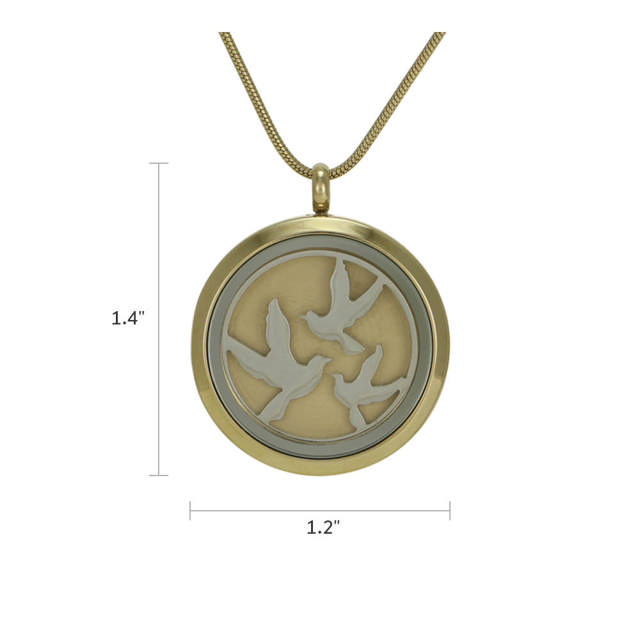 Bronze Round Hinged Birds Pendant