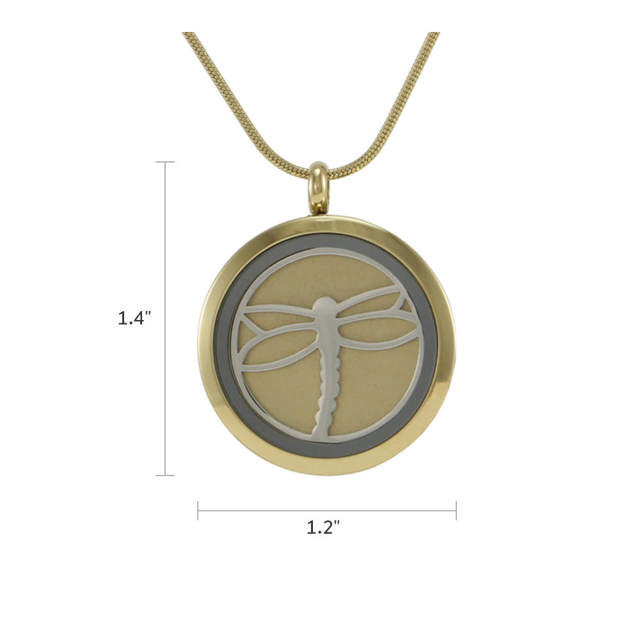 Bronze Round Hinged Dragonfly Pendant